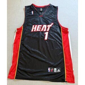 Miami Heat Bosh #1 Adidas Jersey 50 Mens‎ Black Logo Stitch Sleeveless.